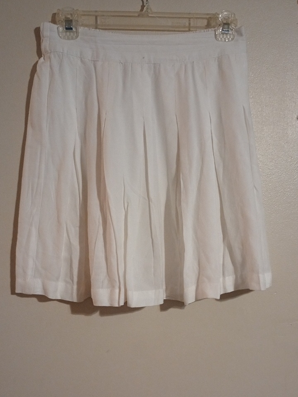White Pleated Midi Circle Skirt for Women